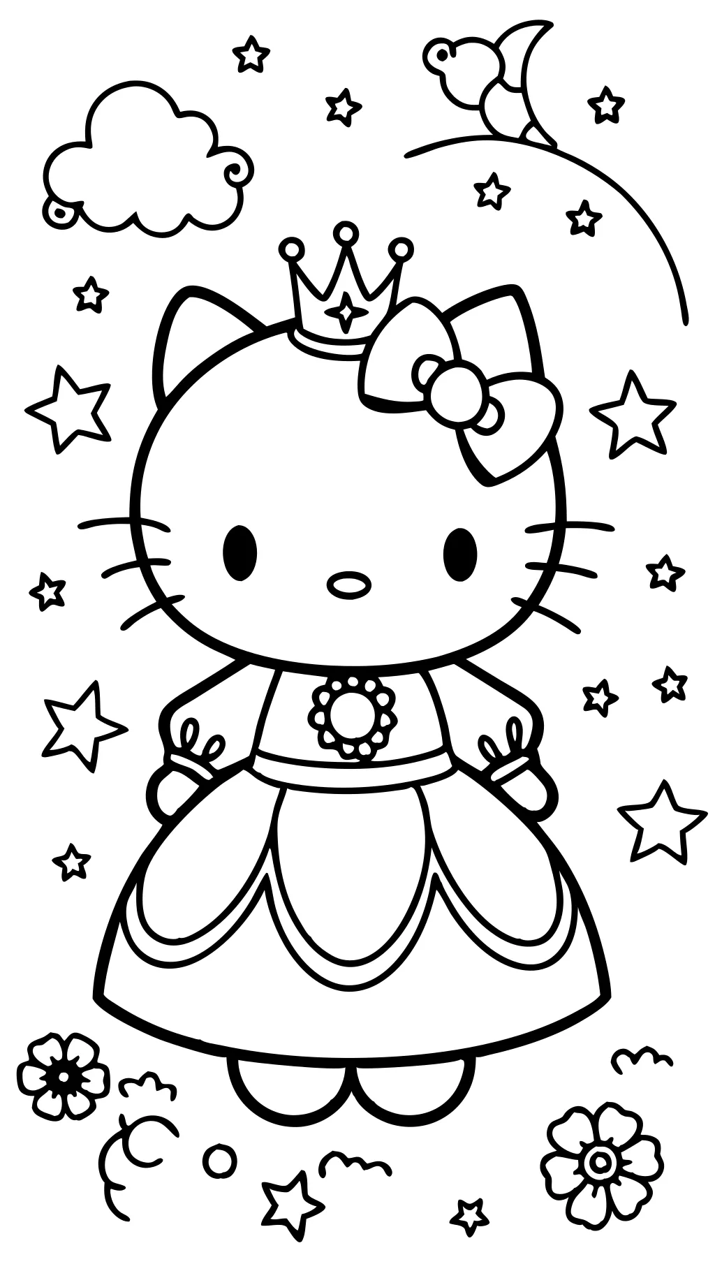 Hello Kitty Princess Coloring Pages